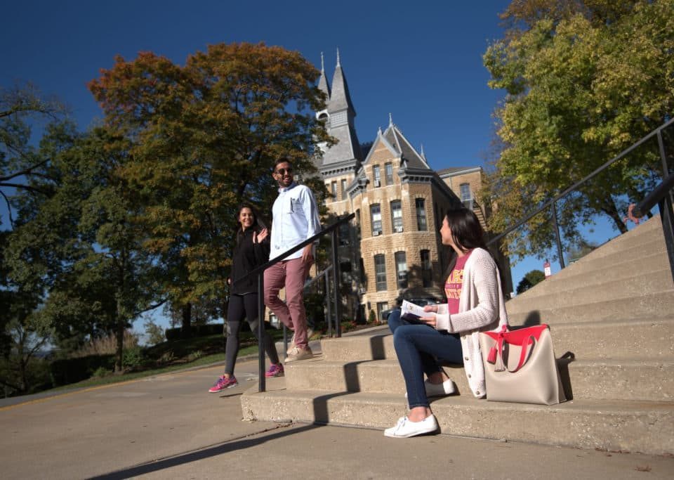 students in park shirts