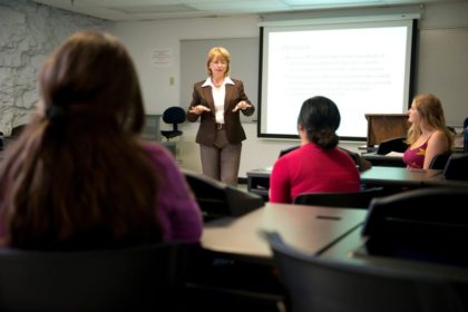 instructor in front of class