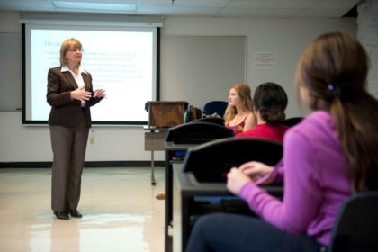 instructor in front of class