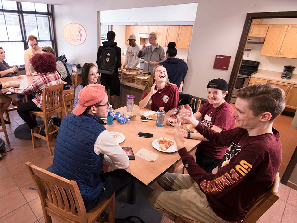 students at a table