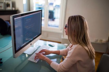 student at computer