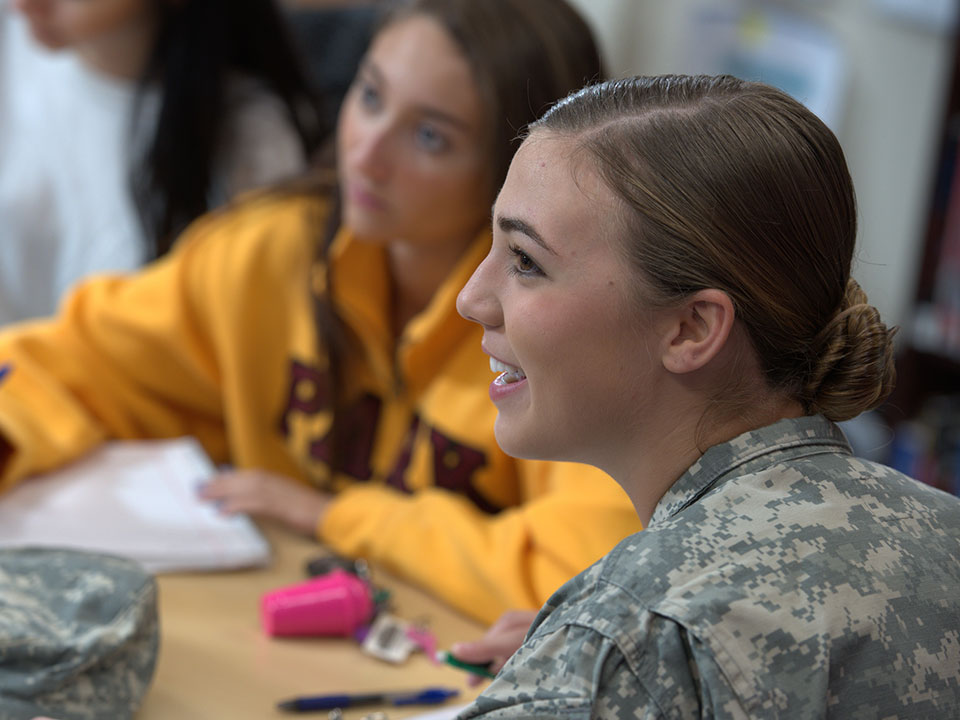 soldier in class