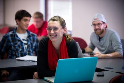 student at laptop