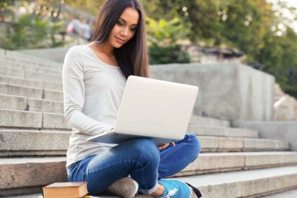 student with laptop