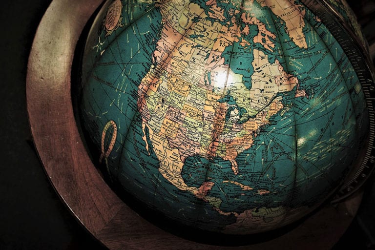 closeup of globe