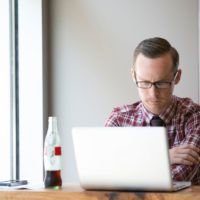 student at laptop