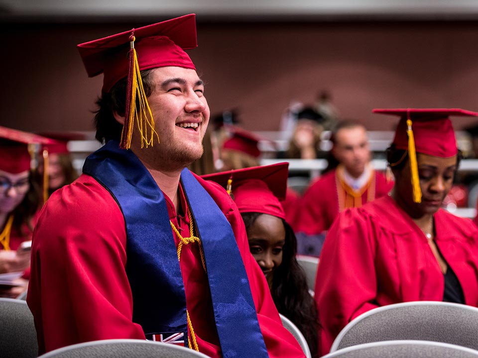 students at graduation