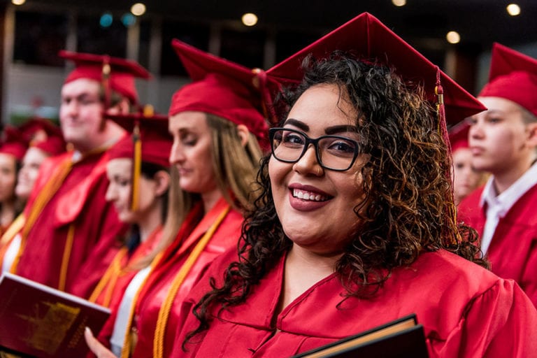 students at graduation