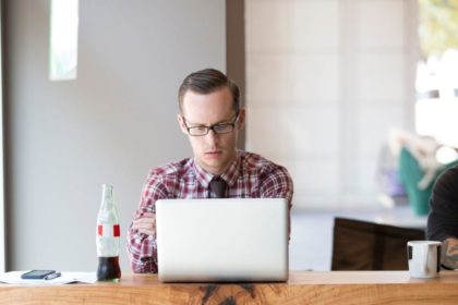 student at laptop