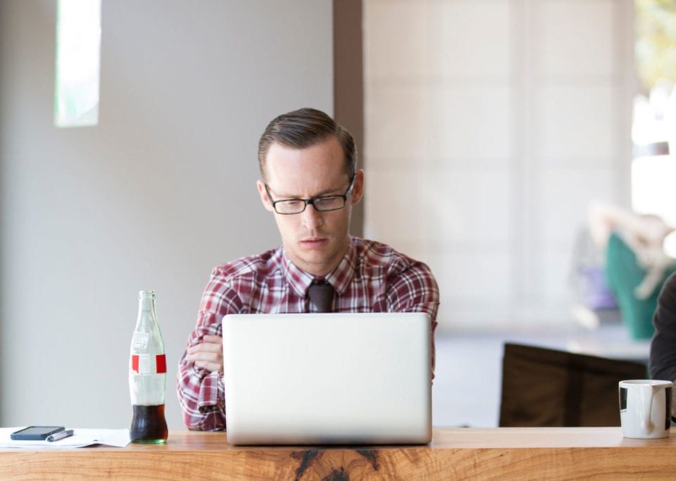 student at laptop