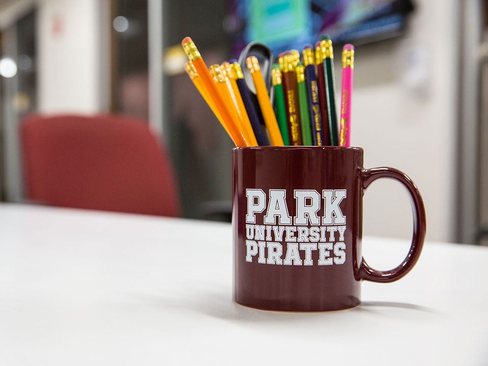 Park mug full of pencils