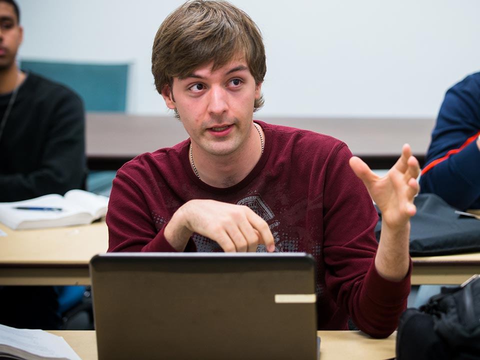 student at laptop