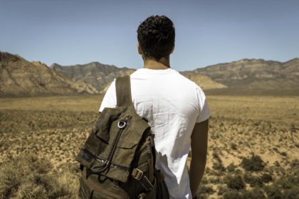 person with backpack