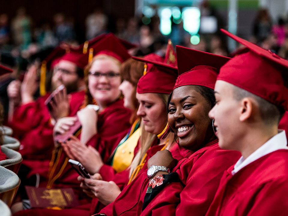 students at graduation