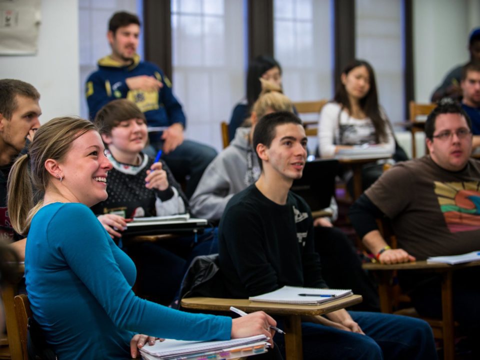 group of students in class