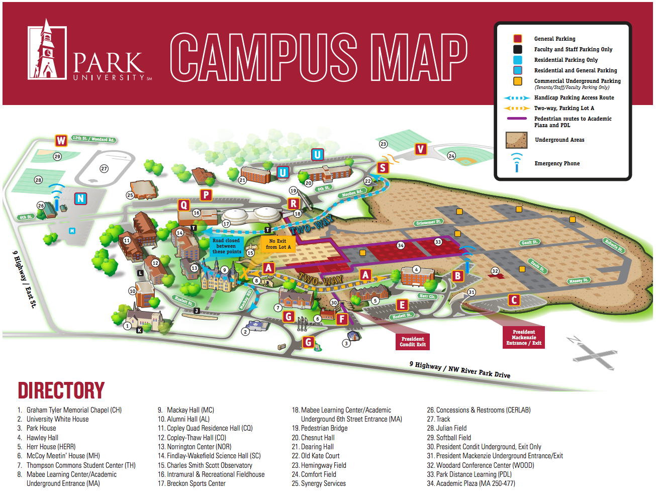 Parkville Campus Maps and Directions Park University
