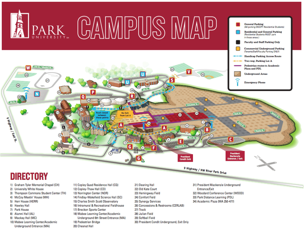 Parkville Campus Maps and Directions Park University