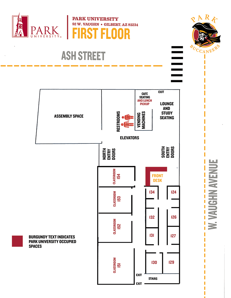 Gilbert Campus Map first floor