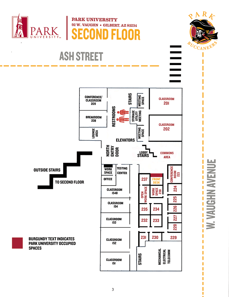 Gilbert Campus Map second floor