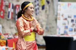 international student at event