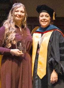 Raeven Brownell with Interim Provost Emily Sallee