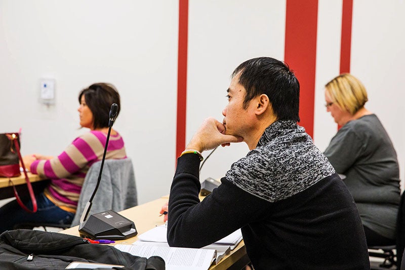 park mba students in class