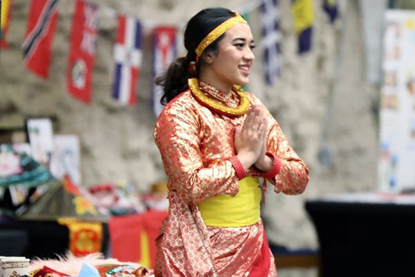 international student at international festival