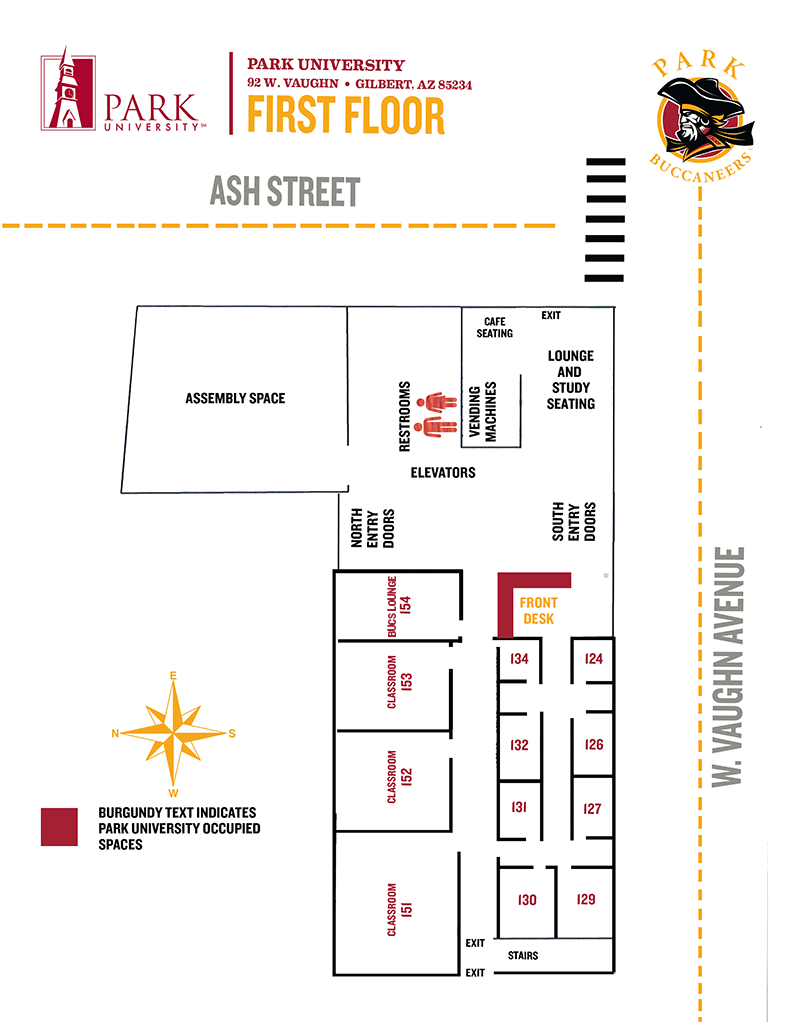 Gilbert Campus Map first floor