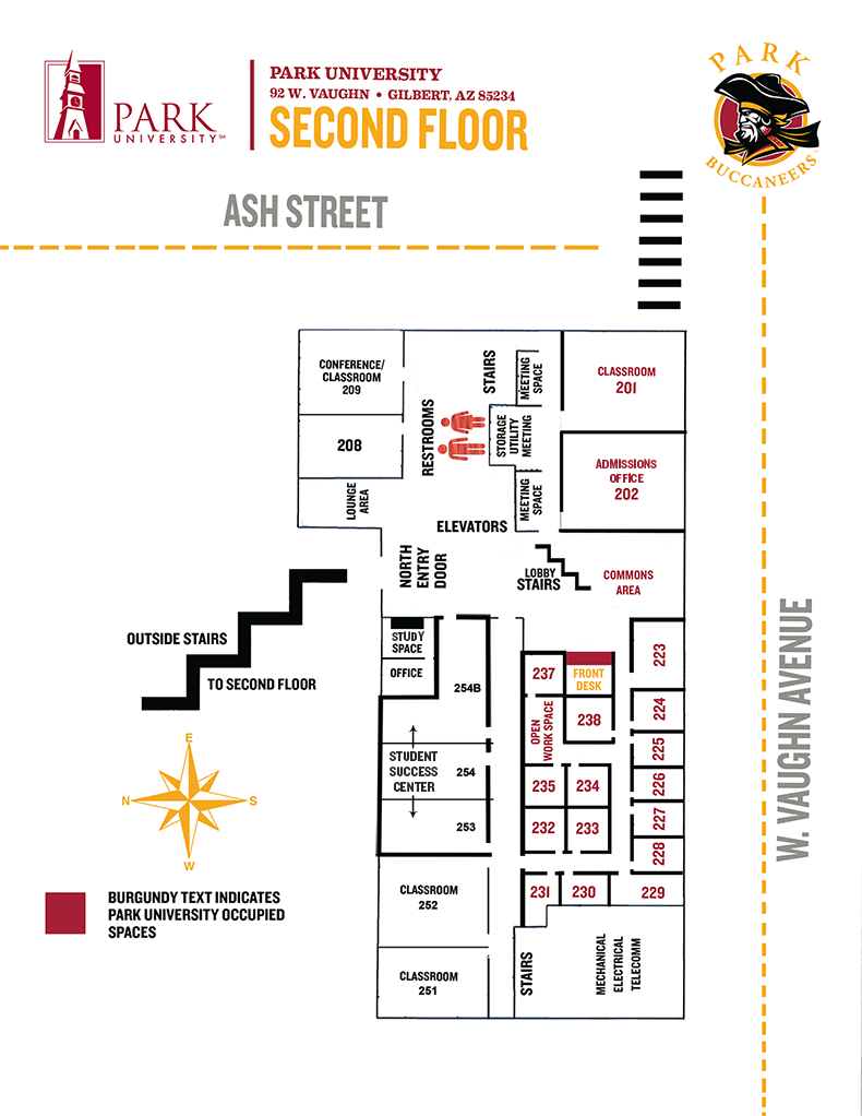Gilbert Campus Map second floor