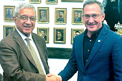 Hafiz Pashayev, founding rector of ADA University, and Scott Jackman, Park University Board of Trustees chair